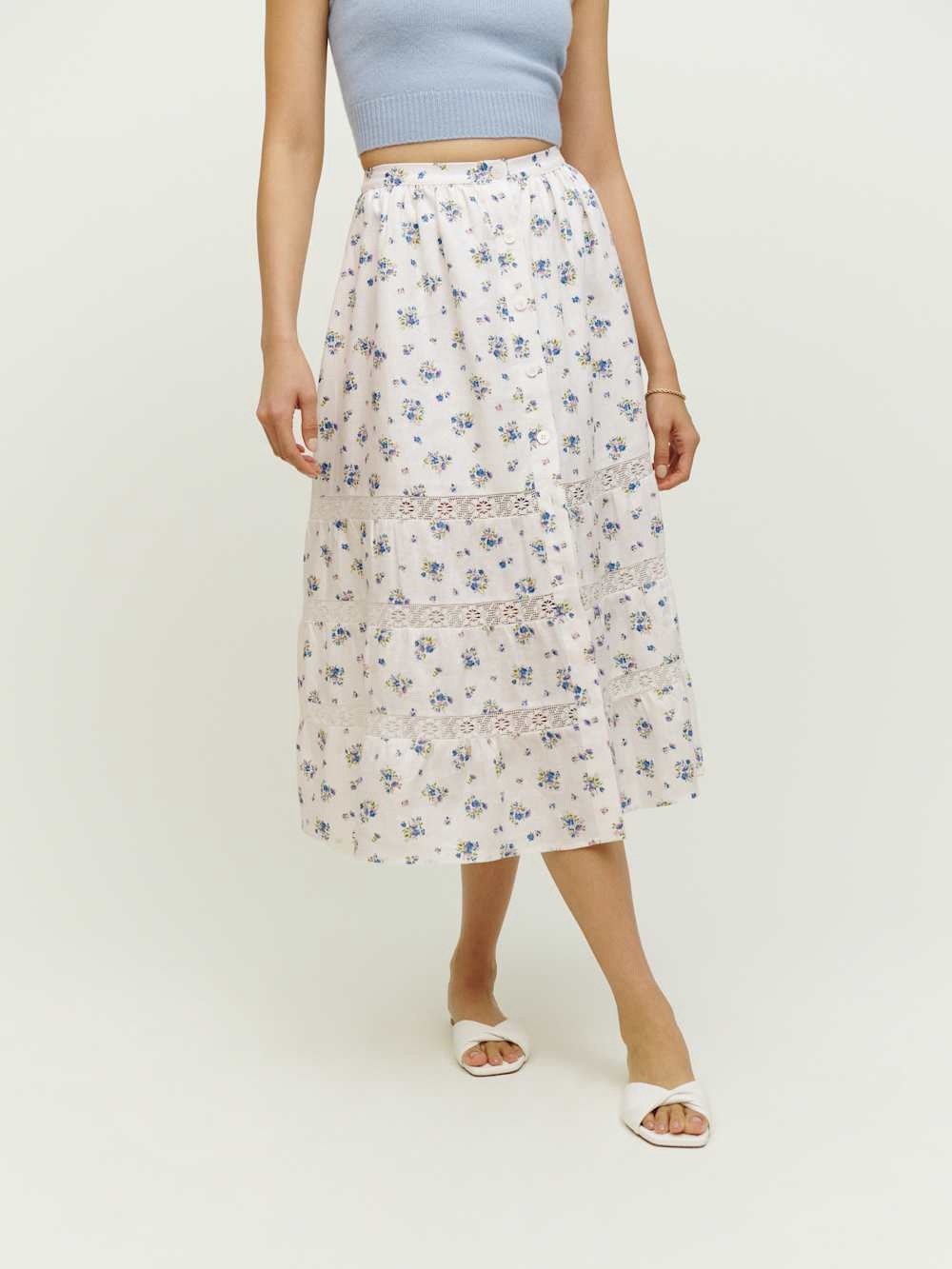 Reformation Willa Linen Skirt Size 6